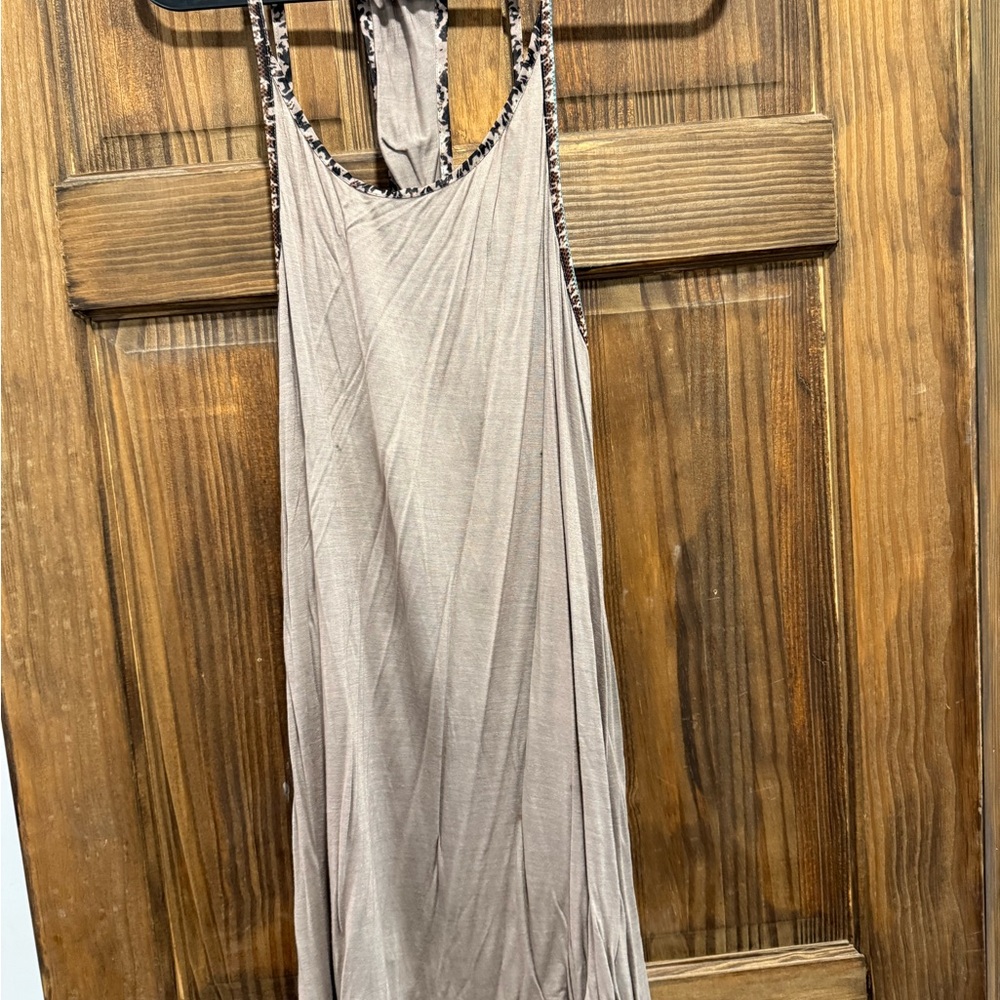 Letarte Tan and Leopard Print Dress